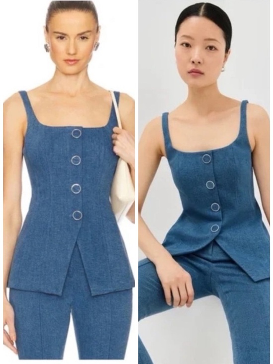 Veronica Beard Tops - Veronica Beard Denim Liana Tailored Top in Blue SZ US 8